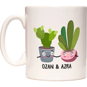 Kaktüs Sevgiliye Özel Kişiye İsme Özel Kupa Bardak