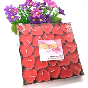 İkbal Home  Tealight Mum 50'Li Kalpli Kırmızı
