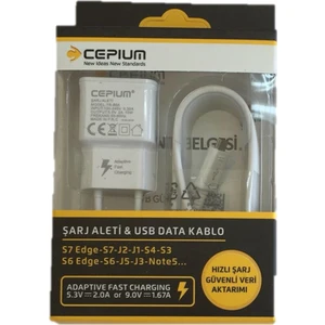Galaxy S7 Hızlı Şarj 3.0 Özellikli Şarj Cihazı ve Micro Usb Kablosu - TR-862M