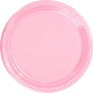 Elitetime Tabak Plastik Yuvarlak 22 Cm Pembe