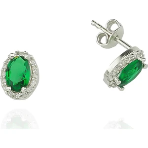 Gümüş Oval Anturaj Küpe