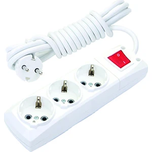 A Plus 3'lü Topraklı Anahtarlı Grup Priz - 2 Metre Kablolu