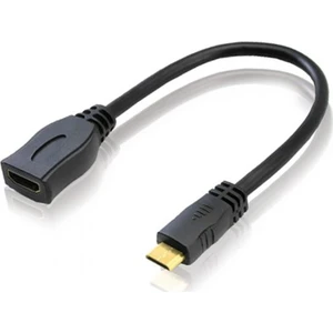 CresCent HDMI F (Dişi) To Mini HDMI M (Erkek) Çevirici Kablo 20 cm