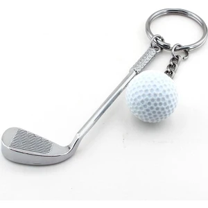 Golf Topu Ve Sopası Şeklinde Spor Metal Anahtarlık Kc716