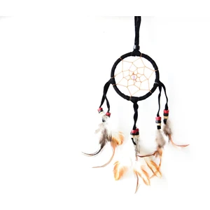 Araba süsü Tüylü Siyah Suet Mini Rüya Kapanı Düş Kapanı - 6 cm