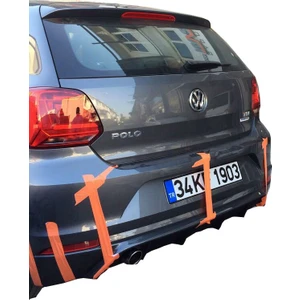 Paşa Tuning Volkswagen Polo 6R 2015 - 2017 Makyajlı Rieger Arka Tampon Eki - Difüzör (Plastik)