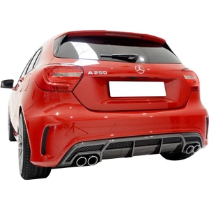 Paşa Tuning Mercedes A Serisi W176 (2012-2018) AMG A180 A200 A250 Arka Tampon Eki - Difüzör (Plastik)