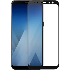 Samsung Galaxy A8 2018 Tam Kaplayan Çerçeveli Tempered Cam