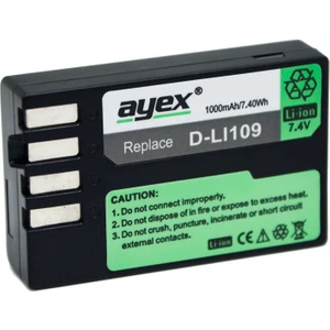 Pentax K-R- K-S1 K-S2- K-30- K-50- K-70- K500 İçin D-Li109 Ayex Batarya