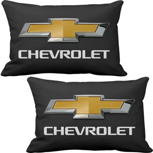 Chevrolet 2 li Lüks Araç Boyun Yastığı Siyah ve Ahşap Logo Anahtarlık