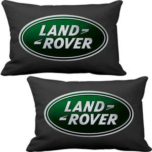 Land Rover 2 li Lüks Araç Boyun Yastığı Siyah ve Ahşap Logo Anahtarlık