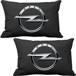 Opel 2 li Lüks Araç Boyun Yastığı Siyah ve Ahşap Logo Anahtarlık