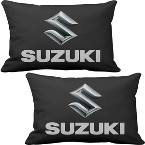 Suzuki 2 li Lüks Araç Boyun Yastığı Siyah ve Ahşap Logo Anahtarlık