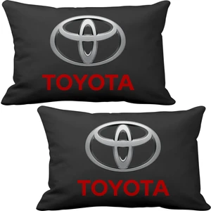 Toyota 2 li Lüks Araç Boyun Yastığı Siyah ve Ahşap Logo Anahtarlık