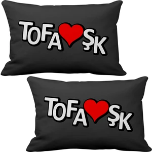 Tofaş Tofaşk 2 li Lüks Araç Boyun Yastığı Siyah ve Ahşap Logo Anahtarlık