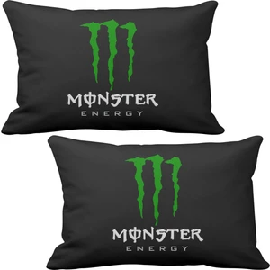 ASR Monster Energy 2'li Lüks Araç Boyun Yastığı Siyah ve Ahşap Logo Anahtarlık