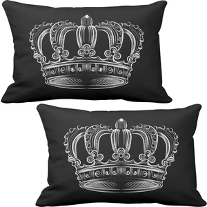 Taç Crown 2 li Lüks Araç Boyun Yastığı Siyah ve Ahşap Logo Anahtarlık