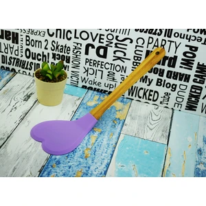 Silikon Kalp Spatula - Lila