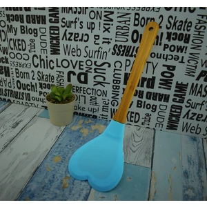 Silikon Kalp Spatula - Mavi