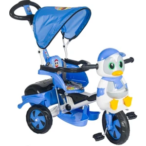 Baby Poufi Penguen Ebeveyn Kontrollü Bisiklet Mavi
