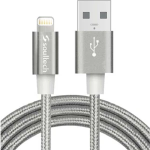 2.0 A Lightning İp Örgü Metal Data Şarj Kablosu Gri