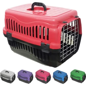 Kedi Köpek Metal Kapılı Plastik Taşima Çantasi Büyük Boy 63 Cm
