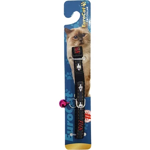 Eurocat Balık Desenli Çıngıraklı Kedi Boyun Tasması Siyah