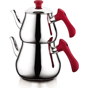 Özkent K-347 Piramit Mini Çaydanlık - Kırmızı