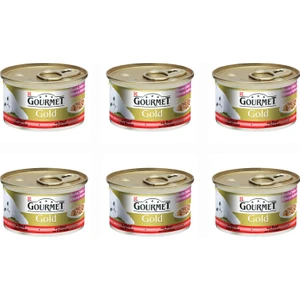 Gourmet Gold Çifte Lezzet Sıgır Eti Tavuk  Kedi Maması  85 Gr X 6 Adet