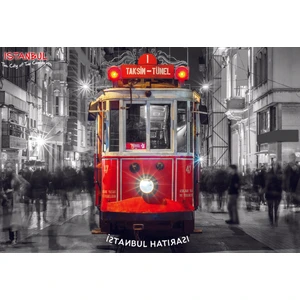 Yapışkanlı Pano/İstanbul, Tramvay 33X48 Cm.