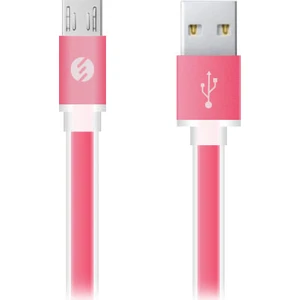Swapp SW-C503 1m 2A Micro USB Metal Slim Pembe Data+Şarj Kablosu