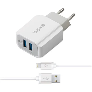Swapp SW-C625 2 USB + İPad /iPhone Uyumlu6 5V 2.1A Metal Kablolu iPhone Uyumlu Şarj Adaptör
