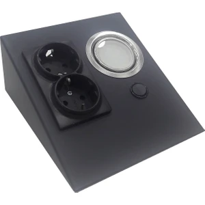 Dolap Tezgah Altı Siyah Metal Led Aydınlatmalı Priz Çok Şık!!!