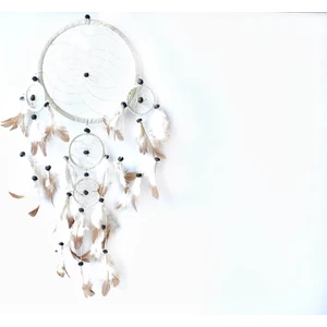 Üç Gözlü Beyaz Rüya Kapanı / Dreamcatcher 16,5 cm çap