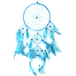 Üç Gözlü Turkuaz Rüya Kapanı / Dreamcatcher 16,5 cm çap