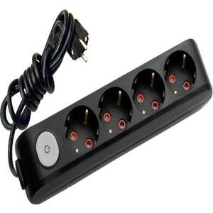 Siyah Dörtlü Topraklı 5 Metre Anahtarlı