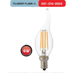 Flame 4W E14 Duy Filament Kıvrık Mum LED Ampül 6400K Beyaz Işık