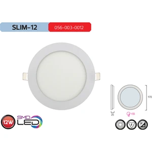 Slim12 6400K Beyaz Işık 12W Sıva Altı Smd Led Armatür