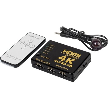 Kablosuz Kumandalı 5 Port HDMI Switch 4K Full HD 1080p Fiyatı