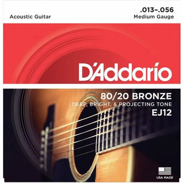 D'Addario EJ12 80/20 Bronze Akustik Gitar Teli