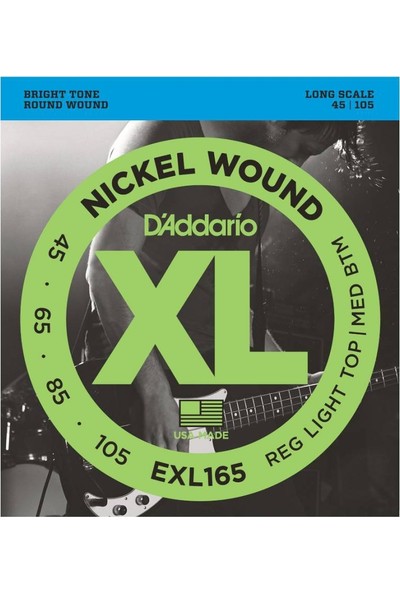 D'Addario EXL165 Long Scale Bas Gitar Teli (045-105)