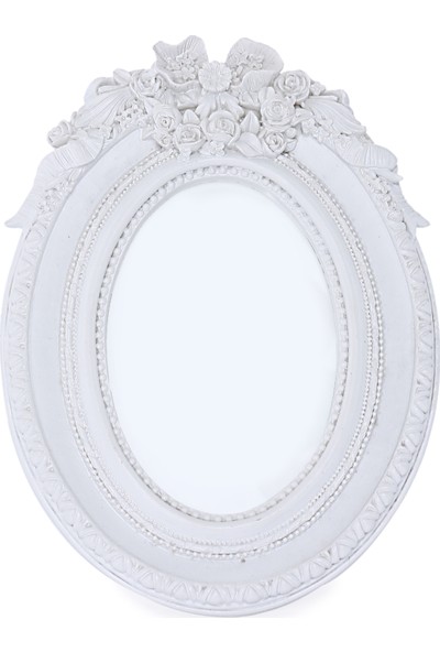Maison White Decor Taçlı gül temalı oval çerçeve 10 cm x 15 cm
