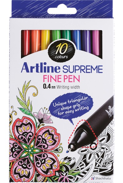 Artline Supreme Fine Pen Assorted Box (10Pcs)