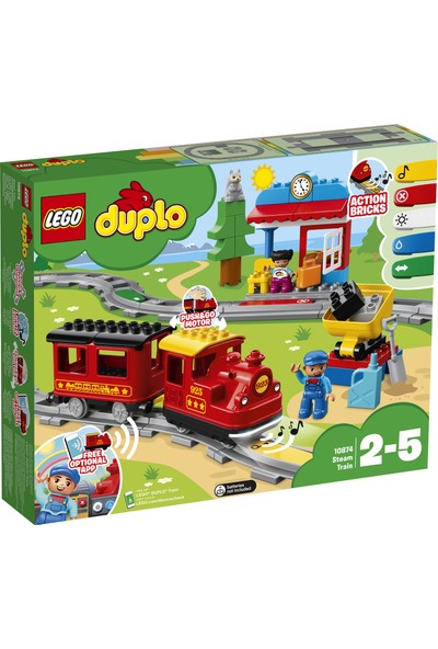 LEGO® DUPLO 10874 Buharlı Tren Yapım Seti - Okul Öncesi Çocuk için Öğretici Oyuncak