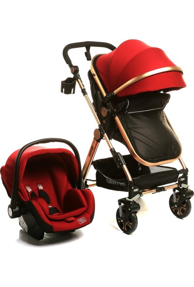 Baby&Plus Canyon Travel Sistem V2 Bebek Arabası Puset Kırmızı