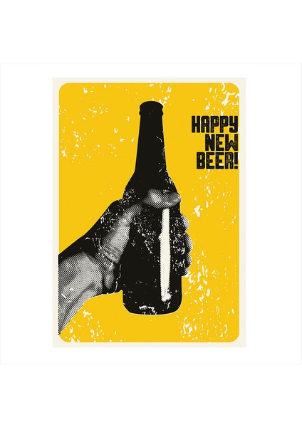 Ahşap Tablo Mutlu Yeni Bira Afiş