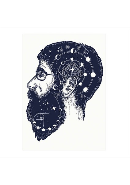 Ahşap Tablo Hayalci Dreamer Kafa