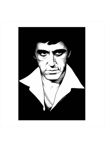 Ahşap Tablo Al Pacino Siyah Beyaz