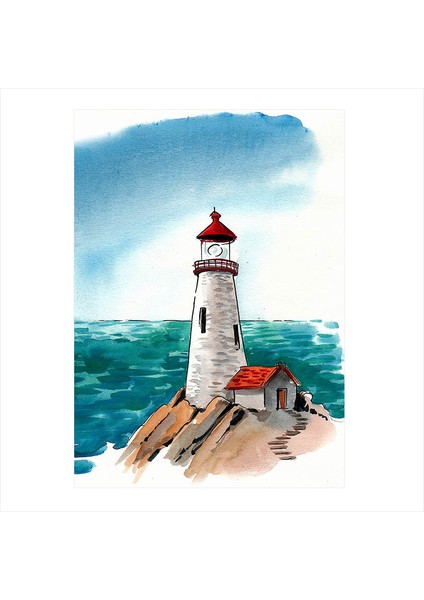 Ahşap Tablo Deniz Feneri Artwork