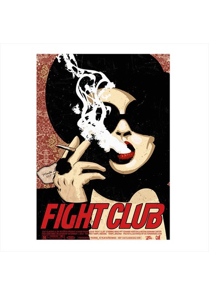 Ahşap Tablo Fight Club Dövüş Klübü Poster